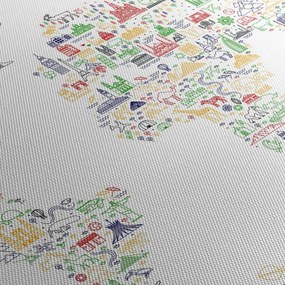 Obraz - Obrázková mapa (s hodinami) (90x30 cm)