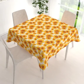 Biante Dekoračný štvorcový obrus PML-102 Slnečnice na bielom 140x140 cm