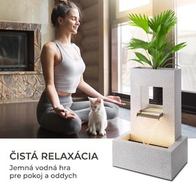 Blumfeldt Bloomingstone, fontána, záhradná fontána, okrasná fontána, 20 W, čerpadlo, zinok, LED
