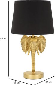 Stolná lampa Elephant 43 cm čierno-zlatá