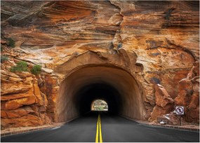 Sklenený obraz - tunel v skale (70x50 cm)
