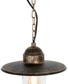 Rustikálne vonkajšie závesné svietidlo starožitné zlato IP44 - Kansas