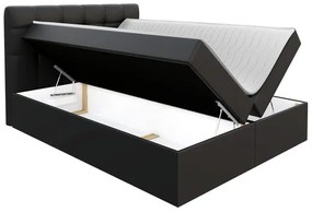 Manželská posteľ Boxspring Kennedy (140x200) (ekokoža Soft 011 (čierna)). Vlastná spoľahlivá doprava až k Vám domov. 1059305