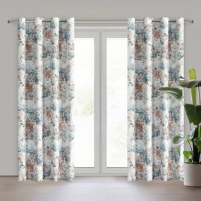 ZÁVES NA KRÚŽKOCH ANETT 140X250 CM KVETY