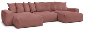 Svetloružová menčestrová rohová pohovka Voltaire – Bobochic Paris