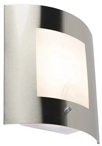 Vonkajšia nástenná lampa oceľ IP44 senzor súmraku - Emmerald