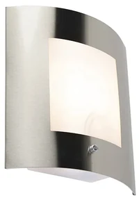 Vonkajšia nástenná lampa oceľ IP44 senzor súmraku - Emmerald