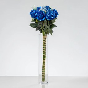 Kytica z dlhých ruží v modrej farbe