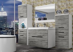 Kúpeľňový nábytok Belini šedý antracit Glamour Wood + umývadlo + zrkadlo  ROD M 5/0/W/GW/0/ZW