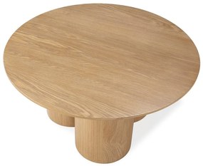 Okrúhly konferenčný stolík v dekore duba v prírodnej farbe ø 80 cm Lua – MOME