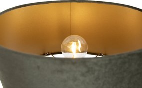 Stolná lampa béžová so zeleným oválnym tienidlom a zlatým interiérom 35 cm - Thijmen