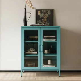 Vitrína GINA, 800 x 1015 x 400 mm, Modern: morská farba