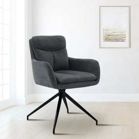 Jedálenská stolička látka Somers - tmavošedá