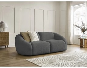 Sivá pohovka z textílie bouclé 230 cm Tina – Bobochic Paris