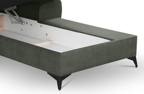 Rohová sedacia súprava Scala, olivovo zelená látka, pravý roh