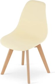 Jedálenská stolička KITO krémová ( hnedé nohy)