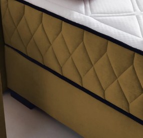 Posteľ Reve 160x200 cm, horčicovo žltá látka