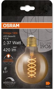 Dekoratívna LED žiarovka E27 G95 4,8W = 37W 420lm 2200K Teplé 320° vlákno Stmievateľné OSRAM Vintage 1906