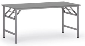 Konferenčný stôl FAST READY, 160x80 cm, sivostrieborná podnož, grafit