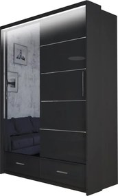 Šatníková skriňa Multi 150, čierná