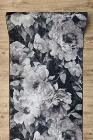 Protišmykový behúň LOTUS BOUQUET 52901 kvety sivý / béžový