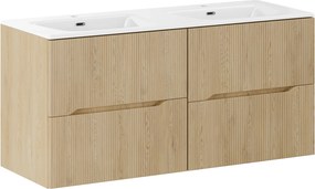 Závesná skrinka Nordic Sky so zápustnými umývadlami 120 cm dub cremona