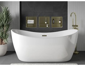 Mexen X-Wall-R, polička na zapustenie na obklad s golierom 30 x 30 cm, zlatá , 1950303010S