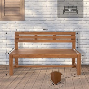 Drevená lavica Augusta 150 cm - teak