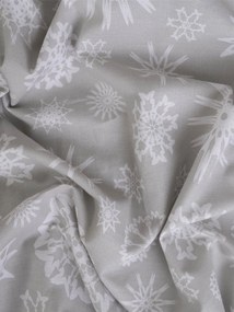 Vianočné francúzske bavlnené obliečky Renforcé – Vločky sivé