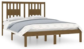 vidaXL Posteľný rám medovohnedý masívne drevo 135x190cm 4FT6 dvojlôžko