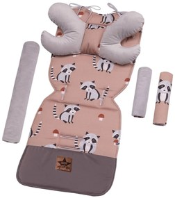 Obojstranná 5D sada do kočíka Velvet Mýval, Baby Nellys, sivá/púdrová