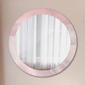 Okrúhle ozdobné zrkadlo na stenu Ružový kameň fi 80 cm