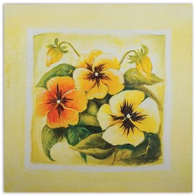 Obraz na plátně Květy macešek - 40x40 cm