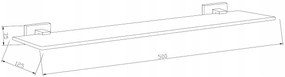 Mexen príslušenstvo, ARNO kúpeľňová sklenená polička, ružová zlatá, 7020737-60