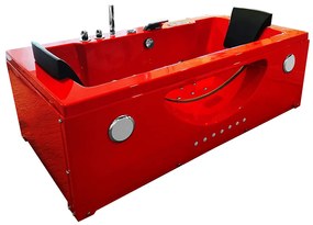 M-SPA - Kúpeľňová vaňa TURBO RED SPA s hydromasážou 180 x 90 x 60 cm