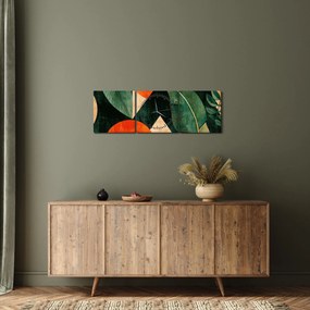 Obraz - Geometrické prírodné motívy II. (s hodinami) (90x30 cm)