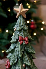 Zelený vianočný stromček s darčekmi Noël Tree z polyresinu – Ø 12*20,5 cm
