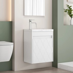 Závesná skrinka s umývadlom Houseland Mavon 40 cm biela