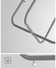 Okrúhly stolík s úložným košom COLETTE, 45x50cm, šedá/biela Vasagle