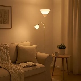 Brilagi - Stojacia lampa ARIANA 1xE27/100W/230V + 1xE14/25W biela