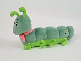 Plyšová HÚSENICA s detskou dekou vo vnútri, zelená