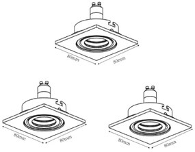 Lucide 11002/15/12 - SADA 3x LED podhľadové svietidlo FOCUS 1xGU10/5W/230V chróm