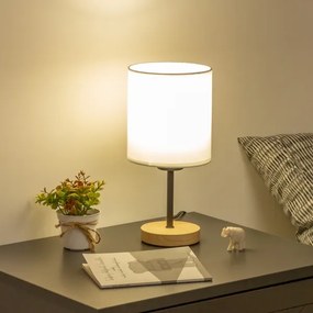 Brilagi - Stolná lampa NUBILA WOOD 1xE27/25W/230V dub/biela