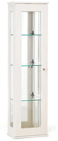 Sklenená vitrína STARE, 450x260x1550 mm, biely rám