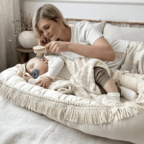 Hniezdo pre bábätko Boho vanilka 83x54cm