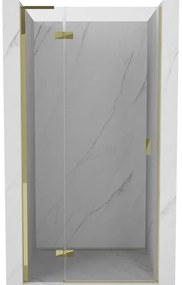 Mexen Mist-H L, 1-krídlové sprchové dvere ľavé 120 cm, číre sklo, zlatý lesklý profil, 8A5L-120-000-50-00-L