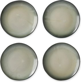 Tyrkysovo šedý ručne tvarovaný jedálenský tanier Home Chef - 27 * 26,5 * 3cm