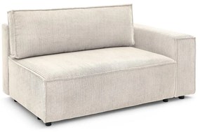 Krémovobiely menčestrový modul pohovky (pravý roh) Nihad modular – Bobochic Paris