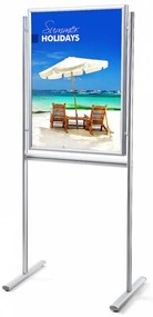 Infoboard s kliprámom 70 x 100 cm, obojstranný, strieborná