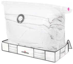 Súprava 2 bielych úložných boxov pod posteľ s vakuovým obalom Compactor XLarge Underbed Life, 105 x 15,5 cm